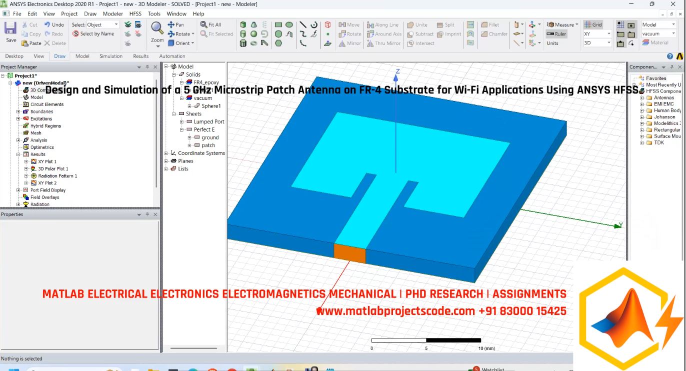 Design and Simulation of a 5 GHz Microstrip Patch Antenna on FR-4 Substrate for Wi-Fi Applications Using ANSYS HFSS